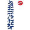 Beistle Blue Hawaiian Leis – 6-Pack Elastic Flower Garlands with Polyester Petals, Lightweight Tropical Necklaces for Luau Parties, Summer Pool Celebrations, and Beach-Themed Events, 40”