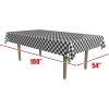 Beistle Checkered Tablecover in Thin Black & White Plastic, Race Car Themed Table Decorations, 50’s Era Party Decor, Picnic Party Supplies, 54” x 108”