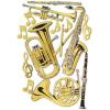 Beistle Gold Foil Musical Instruments Cutouts(Gold Foil Musical Instrument Cutouts (15-Pack))