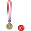 Beistle Gold Medal with Ribbon(Red/White/Blue/Gold)