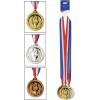Beistle Gold, Silver & Bronze Medals w/Ribbon, 30″ with 2″, Red, White and Blue