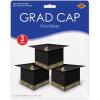 Beistle Grad Cap Favor Boxes, 31/4 by 31/4-Inch, Blue(Black)
