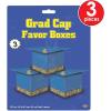 Beistle Grad Cap Favor Boxes, 31/4 by 31/4-Inch, Blue(Blue)