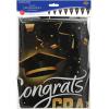 Beistle Graduation Oversized Pennant Banner, All-Weather Party Decoration Black and Gold Congrats Grad Design for Celebrating High School and College Academic Achievements, 28” x 25’