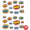Beistle Hero Action Sign Cut Outs 24 Piece Comic Decorations Birthday Party Supplies 6” – 12.5”, Multicolored
