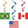 Beistle International Flag Whirls 10 Piece, Multicolored(International Flag Whirls (5-Pack))