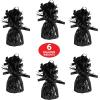Beistle Metallic Wrapped Balloon Weight – 6 Pack, Black Balloon Centerpiece and Bouquet Holders, Party Decoration Accessories for Birthdays, Weddings, Graduations, and Retirement Celebrations, 6 Oz