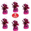 Beistle Metallic Wrapped Balloon Weight – 6 Pack, Cerise Pink Balloon Centerpiece Bouquet Holders, Party Decoration Accessories for Baby Showers, Birthday Parties, and Valentine’s Celebrations, 6 Oz