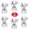 Beistle Metallic Wrapped Balloon Weight – 6 Pack, Silver Balloon Centerpiece Bouquet Holders, Party Decoration Accessories for Birthdays, Weddings, Graduations, and Retirement Celebrations, 6 Oz