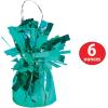 Beistle Metallic Wrapped Balloon Weight – 6 Pack, Turquoise Balloon Centerpiece Bouquet Holders, Party Decoration Accessories for Birthdays, Weddings, Graduations, and Retirement Celebrations, 6 Oz