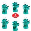 Beistle Metallic Wrapped Balloon Weight – 6 Pack, Turquoise Balloon Centerpiece Bouquet Holders, Party Decoration Accessories for Birthdays, Weddings, Graduations, and Retirement Celebrations, 6 Oz
