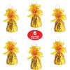 Beistle Metallic Wrapped Balloon Weight – 6 Pack, Yellow Balloon Centerpiece Bouquet Holders, Party Decoration Accessories for Baby Showers, Easter, Summer Parties, and Birthday Celebrations, 6 Oz