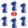 Beistle Metallic Wrapped Balloon Weights, Set of 6, Blue Party Decorations with Loop for Balloons, Centerpieces and Table Décor for Birthdays Events and Celebrations, 6 oz