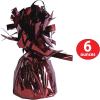 Beistle Metallic Wrapped Balloon Weights, Set of 6 Maroon Party Decorations with Loop, Centerpieces and Table Décor for Birthdays School Team Spirit Graduations Fall Celebrations and Events 6 oz