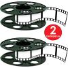 Beistle Movie Reel with Filmstrip Centerpieces, 2-Count Thin Plastic 3D Cinema Reels with 15-Foot Filmstrips, Customizable Hollywood Party Decorations for Red Carpet Events & Theater Themes, 9″(9″ & 15′)