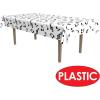 Beistle Musical Notes Tablecover in White/Black, Music Party Supplies, 50’s Theme Rock and Roll Tableware, Awards Night Decorations, 108″ x 54″