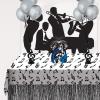 Beistle Musical Notes Tablecover in White/Black, Music Party Supplies, 50’s Theme Rock and Roll Tableware, Awards Night Decorations, 108″ x 54″