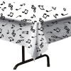 Beistle Musical Notes Tablecover in White/Black, Music Party Supplies, 50’s Theme Rock and Roll Tableware, Awards Night Decorations, 108″ x 54″