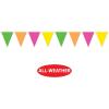 Beistle Neon Pennant Banners, 2-Count, Bright Multicolor All-Weather Decorations for Parties, Festivals, Birthdays, Fiestas and Summer Events, 1980’s Theme Streamers, 11” x 12’