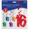 Beistle Number 16 Whirls Hanging Decorations