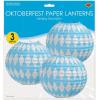 Beistle Oktoberfest Paper Lanterns, 9-1/2-Inch, Blue/White
