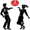 Beistle Pair of 50’s Dancing Silhouette Stand-Ups, Retro 1950s Life Size Boy and Girl Cardboard Cutouts with Easels for Sock Hop, Decades Photo Backgrounds, Male- 5’ 6” x 33, Female- 5’ 3” x 34”