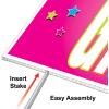 Beistle Plastic Birthday Girl Yard Sign Vibrant Pink Outdoor Celebration Lawn Decoration with Metal H-Stake All-Weather Corrugated Plastic B-Day Party Display, 11.5” x 15.5”