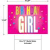 Beistle Plastic Birthday Girl Yard Sign Vibrant Pink Outdoor Celebration Lawn Decoration with Metal H-Stake All-Weather Corrugated Plastic B-Day Party Display, 11.5” x 15.5”