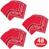 Beistle Red Bandana Beverage Napkins, 48 Count, 2-Ply Table Décor, Western Party Supplies for Cowboy, Rodeo, and Country Farm-Themed Birthdays and Events, 5.5” x 5.5”