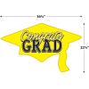 Beistle Red Congrats Grad Cutouts, 2-Count, Large Graduation Cap Decorations for Celebrations, High School and College Academic Achievement Party Supplies, 22.25” x 36.75”(Yellow)