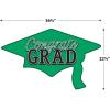 Beistle Red Congrats Grad Cutouts, 2-Count, Large Graduation Cap Decorations for Celebrations, High School and College Academic Achievement Party Supplies, 22.25” x 36.75”(Green)