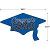 Beistle Red Congrats Grad Cutouts, 2-Count, Large Graduation Cap Decorations for Celebrations, High School and College Academic Achievement Party Supplies, 22.25” x 36.75”(Blue)