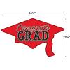 Beistle Red Congrats Grad Cutouts, 2-Count, Large Graduation Cap Decorations for Celebrations, High School and College Academic Achievement Party Supplies, 22.25” x 36.75”(Red)