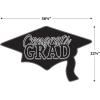 Beistle Red Congrats Grad Cutouts, 2-Count, Large Graduation Cap Decorations for Celebrations, High School and College Academic Achievement Party Supplies, 22.25” x 36.75”(Black)