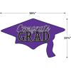 Beistle Red Congrats Grad Cutouts, 2-Count, Large Graduation Cap Decorations for Celebrations, High School and College Academic Achievement Party Supplies, 22.25” x 36.75”(Purple)