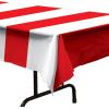 Beistle Red and White Striped Plastic Tablecover