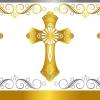 Beistle Religious Tablecover, 54” x 108”, 2 Pieces – Plastic Table Cloth, First Communion Decorations, Baptism Decorations, Rectangular Table Cloth, Party Supplies, Holy Cross Decoration