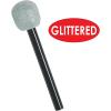 Beistle Silver and Black Glittered Microphone