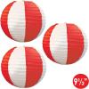 Beistle Stripes Paper Lanterns, 9 1/2-Inch, Red/White(Red/White)