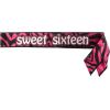 Beistle Sweet Sixteen Satin Sash – Magenta & Black Birthday Wearable for Teen Girl – One Size Fits Most Adults with Sewn Bottom – 16th B-Day Party Photo Prop or Gift Accessory – 33″ x 4″(1 piece)