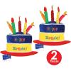 Beistle Unisex Happy Birthday Cake Hats With Candles, 12 Pieces – Perfect Party Accessories For Special Day Celebrations(Happy Birthday Cake – 2 Pieces)