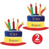 Beistle Unisex Happy Birthday Cake Hats With Candles, 12 Pieces – Perfect Party Accessories For Special Day Celebrations(Happy Birthday Cake – 2 Pieces)