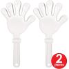 Beistle White Giant Hand Clappers – 2 Count Plastic Stadium Noise Makers for Sports Games Pep Rallies Graduations Parades Tailgates Fan Spirit Cheering Accessories and Party Celebrations, 15” x 7.5”