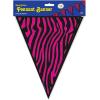 Beistle Zebra Print Pennant Banner, 10-Inch by 12-Feet