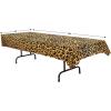 Beistle Zebra Print Tablecovers, 54” x 108”, 2 Pieces – Plastic Table Cloth, Animal Print Tablecloth, Animal Safari Theme Decorations, Safari Table Cloth(Leopard Print)