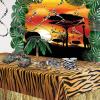 Beistle Zebra Print Tablecovers, 54” x 108”, 2 Pieces – Plastic Table Cloth, Animal Print Tablecloth, Animal Safari Theme Decorations, Safari Table Cloth(Tiger Print)