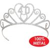 Glittered 40 Tiara Party Accessory (1 count) (1/Pkg)