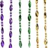 Mardi Gras Plastic Throw Beads Necklace Assortment 100 Piece Party Favors(Mardi Gras Swirl Beads (24 Pack))
