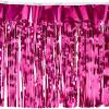 2-Ply FR Metallic Fringe Drape (silver) Party Accessory (1 count)(Cerise)