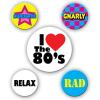 80’s Party Buttons Pack of 2